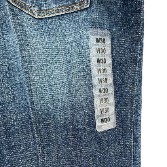 7FAMK Bootcut Blue Jeans Swarovski Crystal Pocket Womens Size 30 Designer Denim - Picture 4 of 9